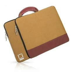 Lencca Laptop Sleeve Briefcase Fits 13.3 Inch Laptop, Tan Brown (PT_LENLEA503_13)