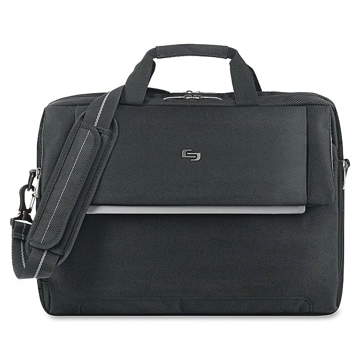Solo New York Midtown Laptop Briefcase, Black Polyester (LVL330-4) 1 Solo New York Midtown Laptop Briefcase, Black Polyester (LVL330-4)