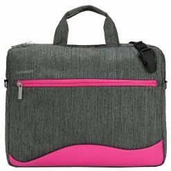 Vangoddy Wave Laptop Briefcase, Gray/Magenta Nylon (NBKLEA602)