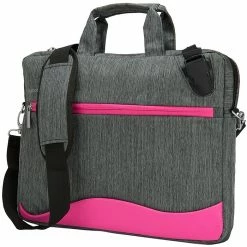 Vangoddy Wave Laptop Briefcase, Gray/Magenta Nylon (NBKLEA602) -Laptop Bags & Cases Shop unnamed file 812