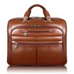 McKlein R Series Laptop Briefcase, Brown Leather (86514)